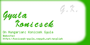 gyula konicsek business card